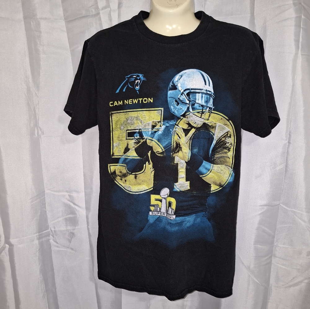 Carolina Panthers Cam Newton T-Shirt Cam Newton Size S/CH/P Black Pre-owned